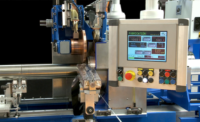A wedge wire production machine
