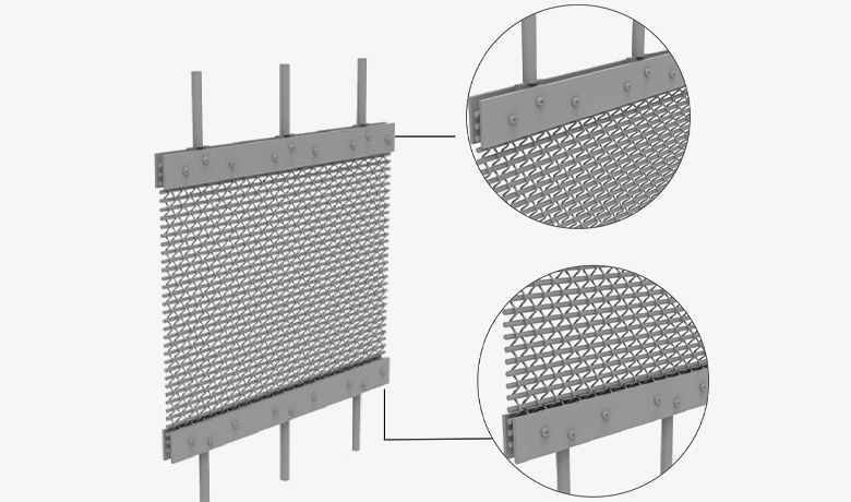 Architectural Mesh Fixed with Flat Bar & Flat Eye