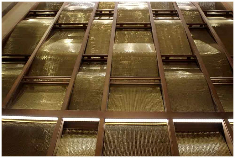 Architectural rigid mesh is used for hotel wall decoration